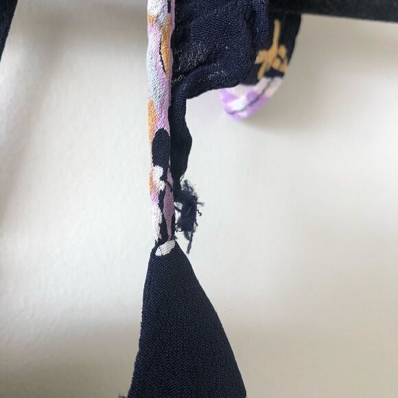 ROE + May Savona Navy Blue Floral Mini Wrap Dress - Picture 10 of 12